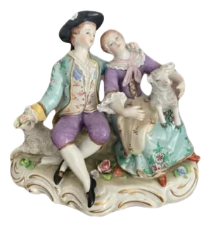 Victorian Porcelain Continental Group Figurine, 1890