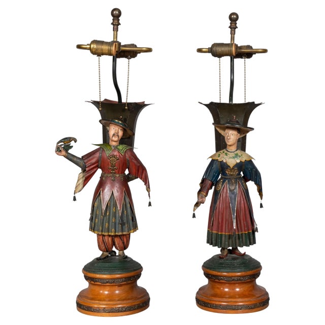 Regency Tole "Brighton Pavillion" Figural Table Lamps - A Pair For Sale - Image 13 of 13