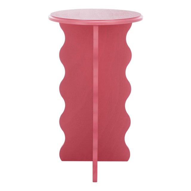 Lilith Wavy Accent Table in Rose For Sale