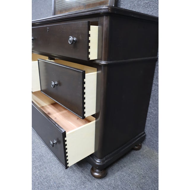 Bassett Bassett Dark Cherry 9-Drawer Dresser With Mirror For Sale - Image 4 of 11