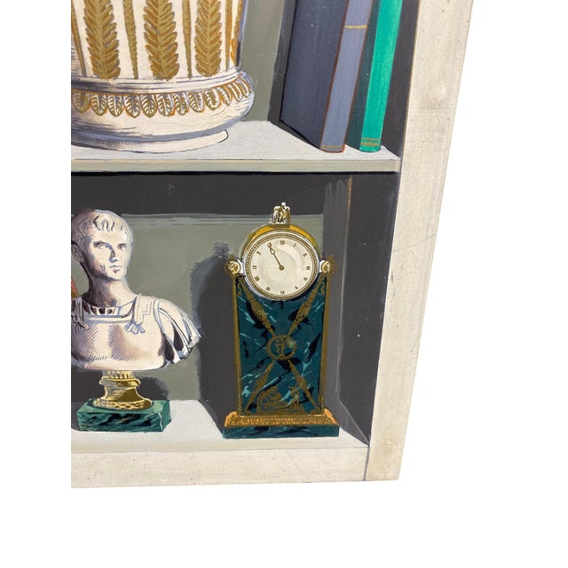 Stunning Palladio Italian Trompe L’Oeil Hand-Painted Wood Panel For Sale - Image 10 of 16