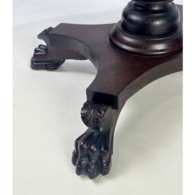 19th Century Empire Style Mahogany Drop-Leaf Work Table or Side Table For Sale - Image 6 of 18
