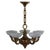 Danish Modern Art Deco Chandelier in Glass & Brass, 1940s For Sale