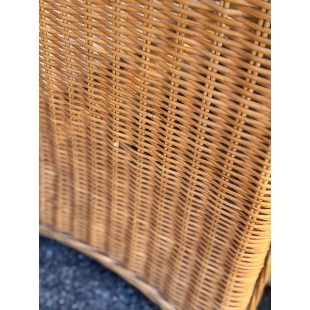 Vintage Wicker Vanity Set With Arched Mirror and Matching Stool For Sale - Image 9 of 12
