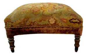 19th Century Needlepoint Footstool