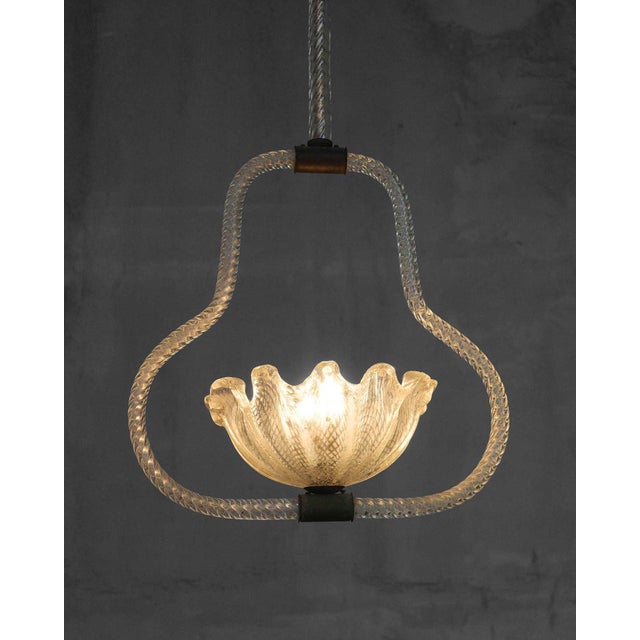 Art Deco Murano Glass Pendant attributed to Ercole Barovier, Italy, 1930s For Sale - Image 7 of 8