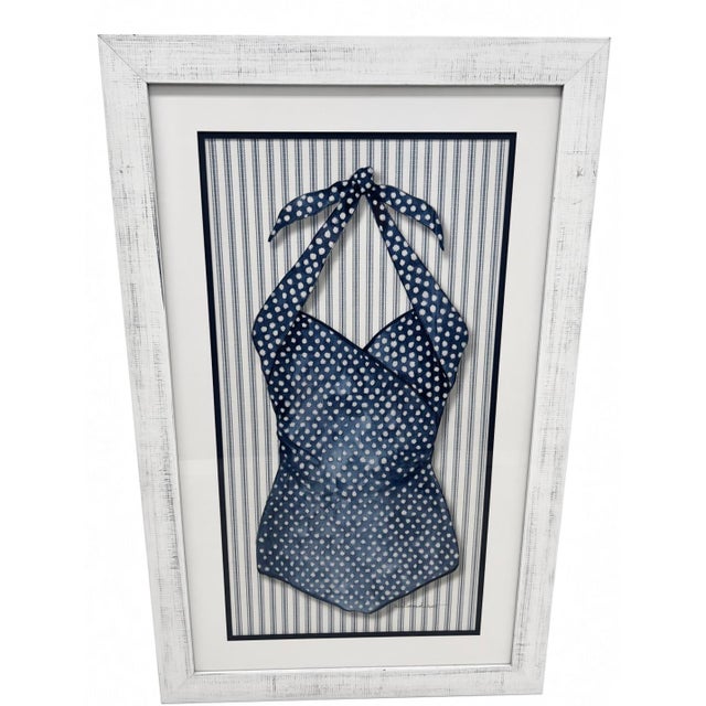 Illustration Paragon Framed Vintage Style Bathing Suit Illustrations by Roberts - Set of 4 For Sale - Image 3 of 5