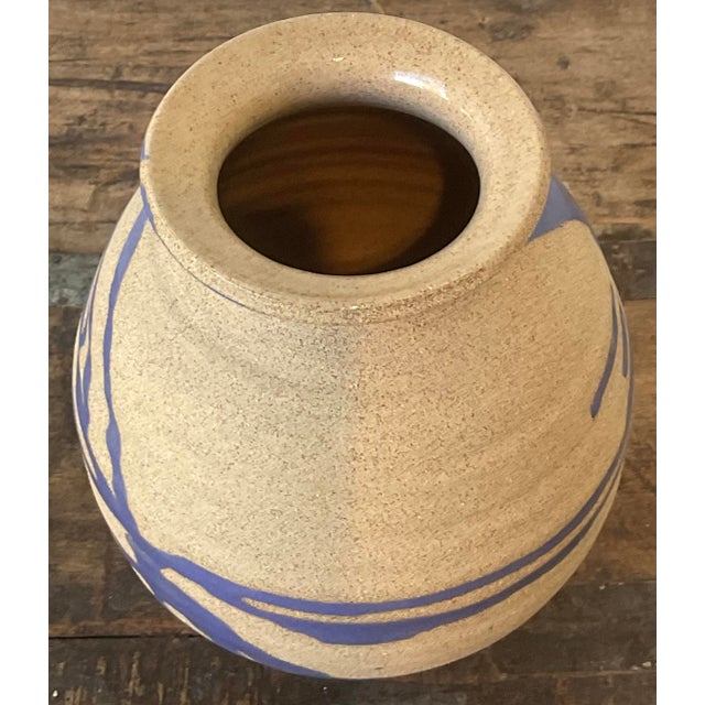 Vintage Original Studio Pottery Drip Glaze Vase For Sale - Image 11 of 12