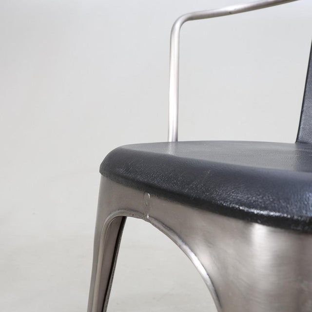 Industrial Chairs in Metal and Wood, 1980s, Set of 6 For Sale - Image 4 of 8