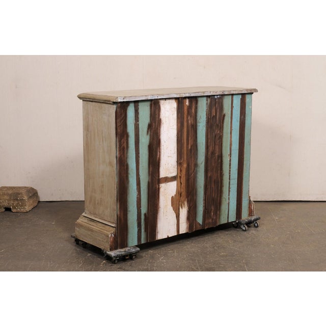 Wood Vintage Italian Style Painted Reclaimed Wood Buffet Cabinet For Sale - Image 7 of 11