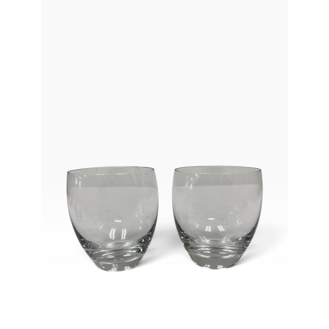 Contemporary Signed Luxury Baccarat Crystal "Beluga" Rocking Tumbler Glasses - Pair For Sale - Image 3 of 5
