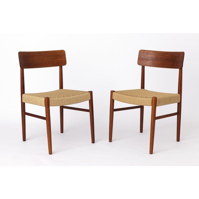 Set of Set of Danish Dining Chairs in Teak with Papercord Seats, 1960s For Sale - Image 10 of 10