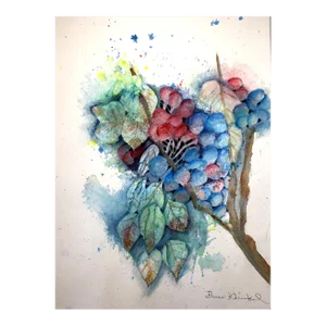 "Grape Jelly" Contemporary Original Abstract Fruit Still Life Watercolor Painting