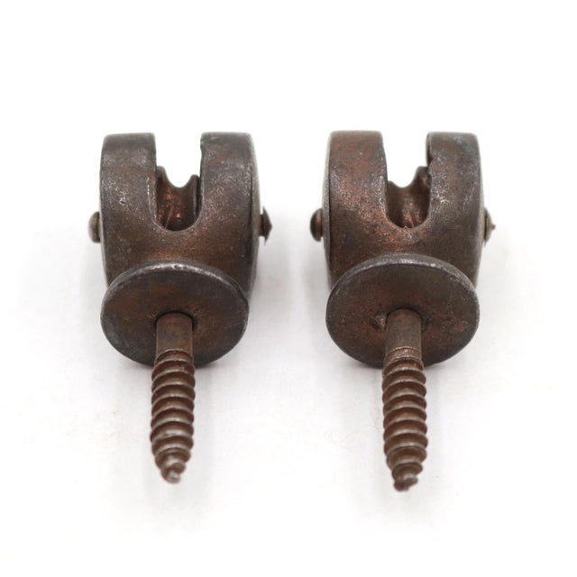 Pair of Antique Cast Iron Window Sash Pulleys For Sale - Image 4 of 10