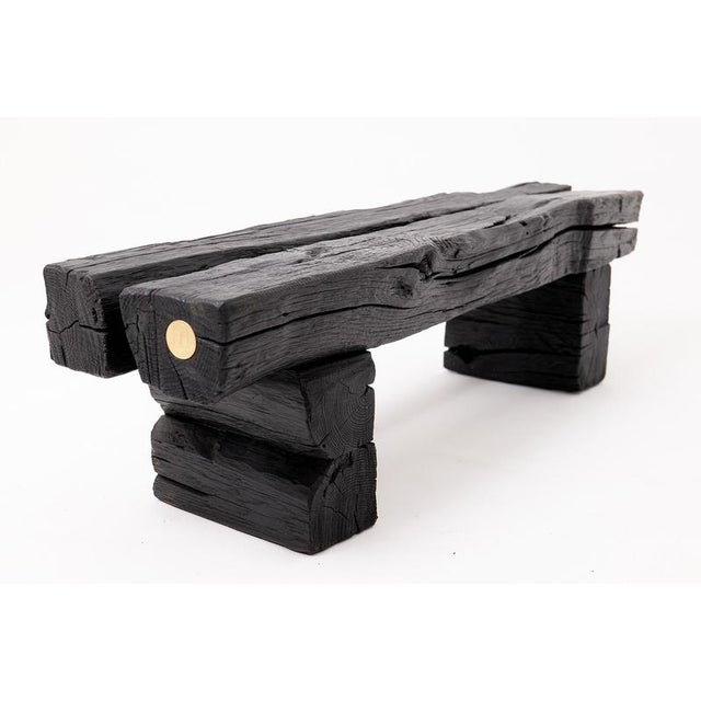 Wood Garden Bench by Logniture For Sale - Image 7 of 16