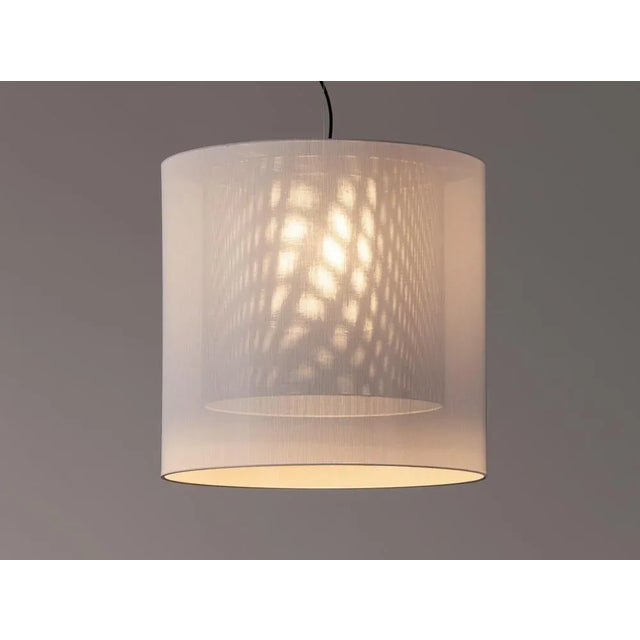 Contemporary White and Grey Moaré LM Pendant Lamp by Antoni Arola For Sale - Image 3 of 10