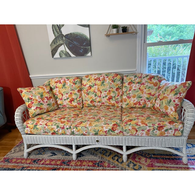 Wood 1980s Henry Link Wimbledon Wicker Sofa For Sale - Image 7 of 7