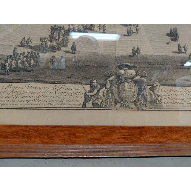 St. Peter Basilica C. 1780 Giuseppe Vasi Engraving Oak Frame For Sale - Image 11 of 16