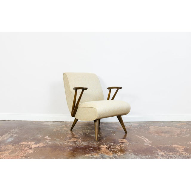 Armchair type 300-110, manufactured in the Gościcińska Furniture Factory, Poland in the 1960s. Reupholstered yellow...