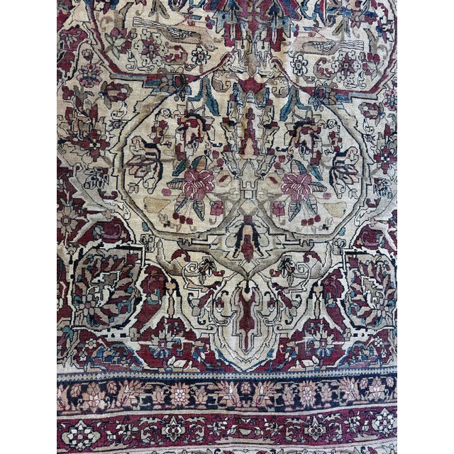 A 19th Century 7'x 11' Decorative Persian Lavar Kerman Rug For Sale In Los Angeles - Image 6 of 9