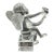 Baccarat Crystal Cherub Figurine on Block Base – Signed – Angel With Trumpet (4.5") For Sale