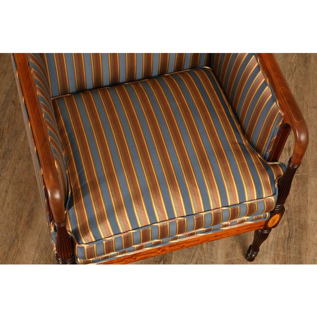Sheraton Style Vintage Inlaid Mahogany Armchair For Sale - Image 10 of 18