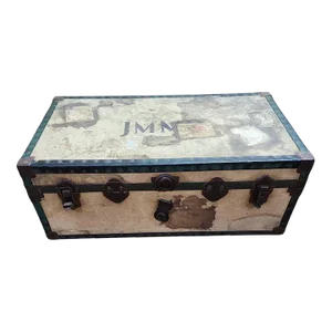 Vintage 1940s Hardshell Steamer Trunk
