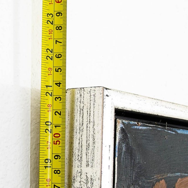 Mid Century Modern Art Abstract Expressionism Painting Brown Tans Yellow Orange For Sale - Image 11 of 12