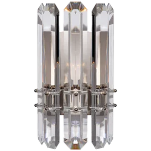 AERIN for Visual Comfort Signature Bonnington Wall Sconce in Polished Nickel with Crystal