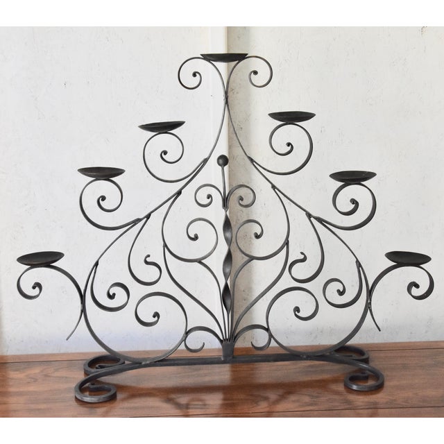Spanish Style Wrought Iron Floor Candelabra 7 Candle Holder Chairish