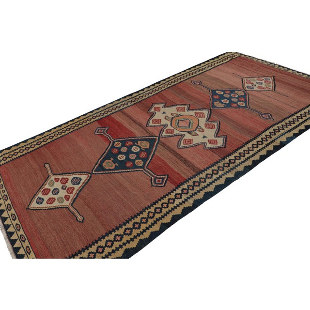 Handwoven in wool circa 1950-1960, this 5x11 vintage Afghan kilim is a new curation from Rug & Kilim’s collection. On the...