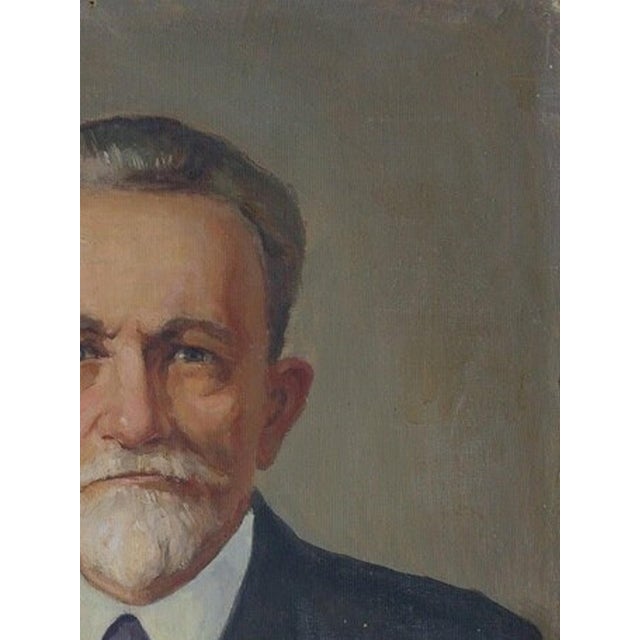 Realism Original Oil Painting, Ukrainian Artist Weinreb, Male Portrait, Soviet Art 80-60 For Sale - Image 3 of 6
