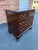 Vintage Chippendale Style Inlaid Dark Stained Cherry Chest of Drawers. Unmarked but well made . 4 drawers move smoothly...