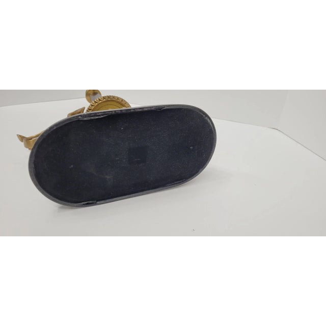 Vintage Brass Elephant Sculpture With Finial 20.5" Safari Luxe Animal Decor Hollywood Regency & Colonial Revival Accent For Sale - Image 4 of 11