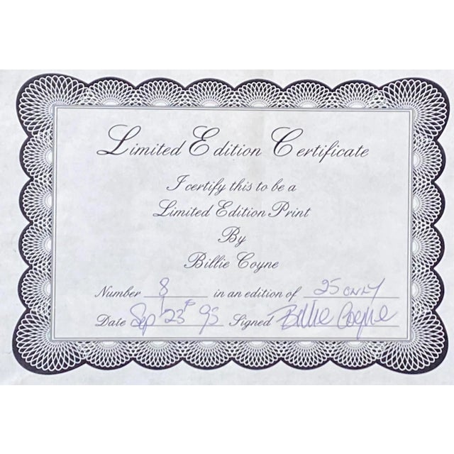 Printmaking Materials Billie Coyne "Farmers Market" Signed / Numbered Lithograph C.1993 For Sale - Image 7 of 9