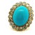 Antique 18k Gold Turquoise & Diamond Halo Ring, Size 6.75 For Sale - Image 10 of 10