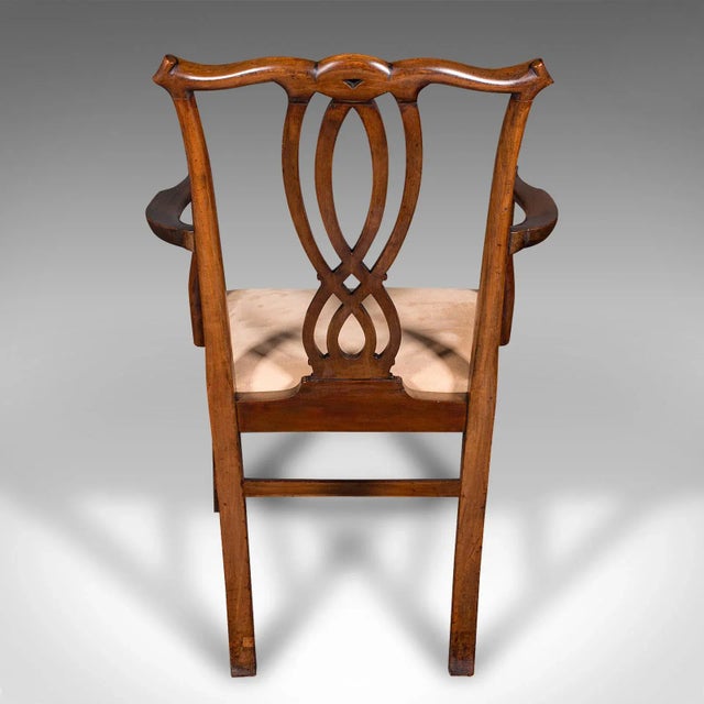 Traditional 1800's Antique Drawing Room Elbow Chair For Sale - Image 3 of 10