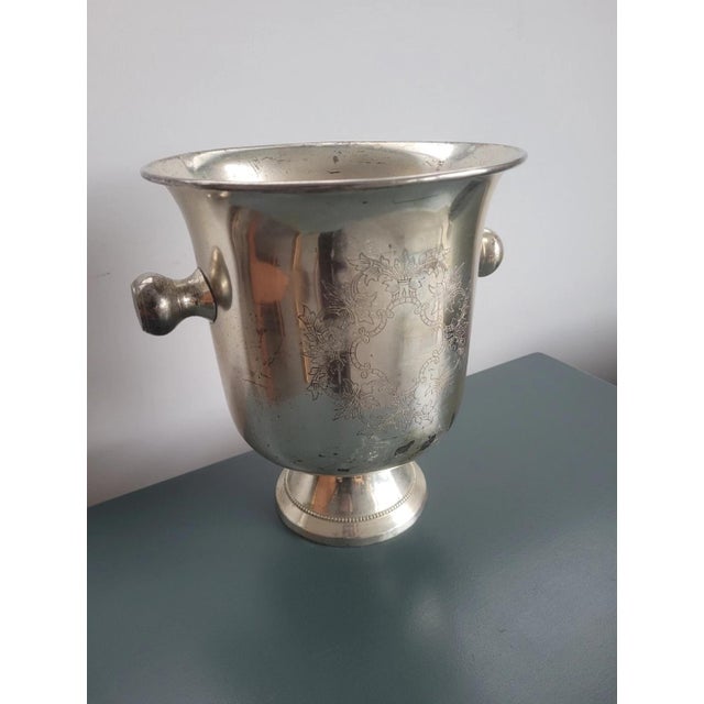 Silver Antique Chiseled Sheffield Ice Bucket, 1950s For Sale - Image 8 of 10