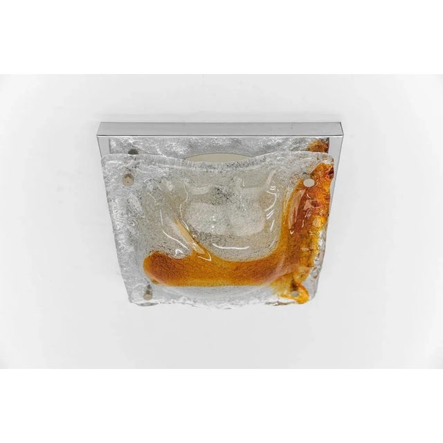 Orange Murano Glass Flush Mount Sconce, Italy, 1960s For Sale - Image 11 of 11