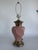 Postmodern Vintage 1980's Pink Ceramic Lamps With Brass Base. For Sale - Image 3 of 9