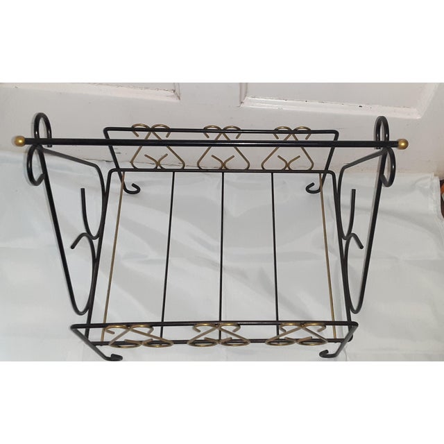 Mid Century Metal Hand-Painted Magazine Rack For Sale In Jacksonville, FL - Image 6 of 13