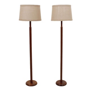 Pair of Martz – Marshall Studios Wood Floor Lamps For Sale