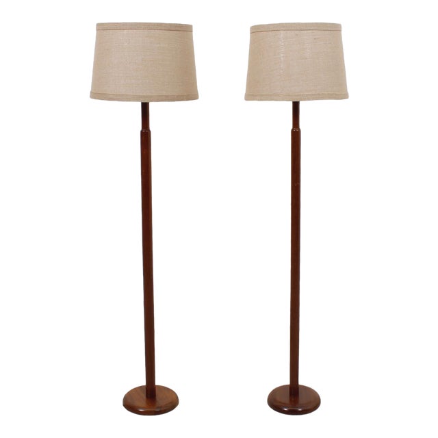 Pair of Martz Marshall Studios Wood Floor Lamps Chairish