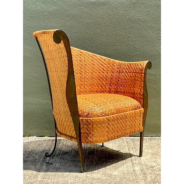 Vintage Woven Rattan Lounge Chair For Sale - Image 10 of 12