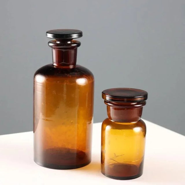 Glass Pharmacy Bottles, Set of 10 For Sale - Image 5 of 8