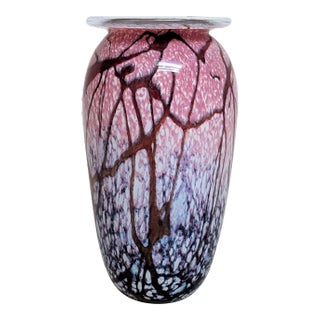 1990s Scandinavian Studio Art Glass Vase For Sale