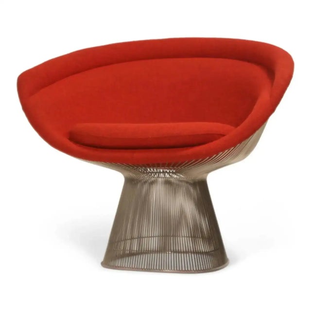 Warren Platner for Knoll Lounge Chairs in Knoll Wool Boucle, Pair Available For Sale - Image 9 of 18