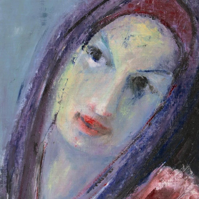 'Woman in Blue' by Hans Lauer, 1965, Nuremberg, Nahuel Huapi Region, Argentina For Sale - Image 4 of 7