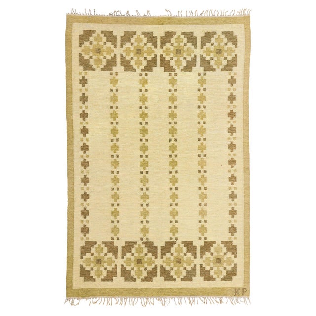 Doris Leslie Blau Vintage Swedish Flat-Weave Rug by Kerstin Persson For Sale