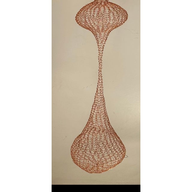 Handmade Copper Wire Sculpture Inspired by the Hand Woven Technique of Ruth Asawa #15 For Sale - Image 4 of 4